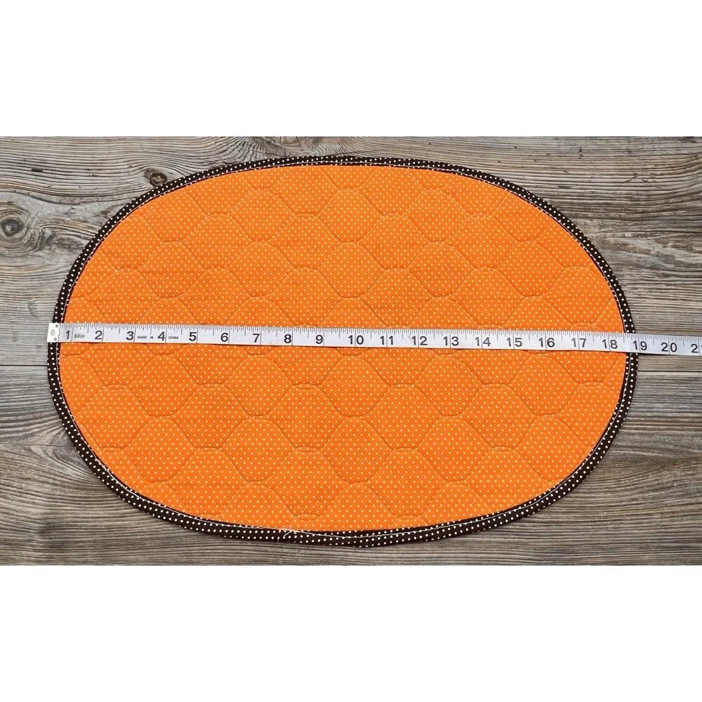 6 Vtg Floral Patchwork Placemats Yellow Orange Avocado Green Retro‎ Kitchen